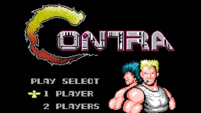 Game Contra di console NES