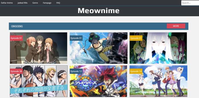 situs download dan nonton anime subtitle Indonesia terlengkap Meownime