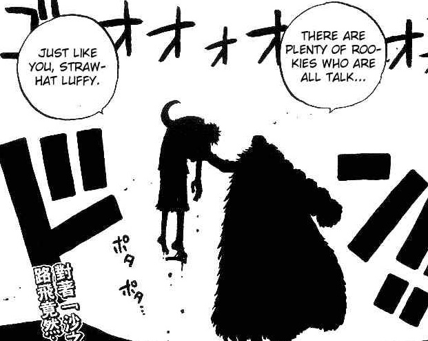Luffy kalah dari Crocodile Kwikku, Luffy kalah dari Crocodile