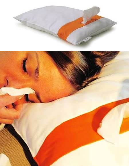 Bantal sekaligus wadah tisu Kwikku, Bantal sekaligus wadah tisu