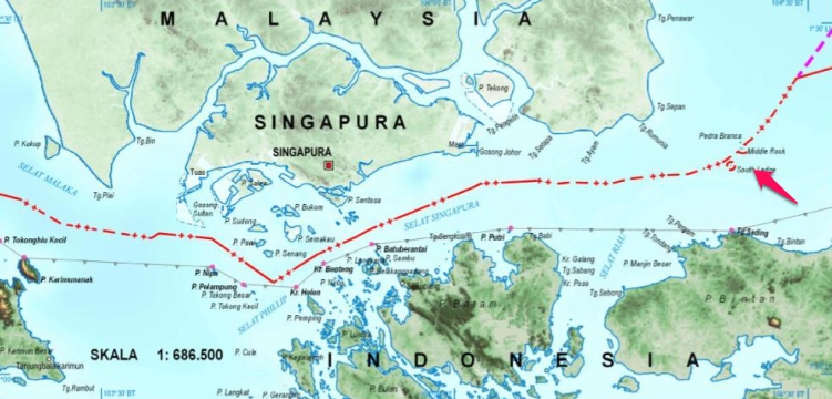 Kwikku, Perubahan batas laut teritorial di perbatasan Selat Riau