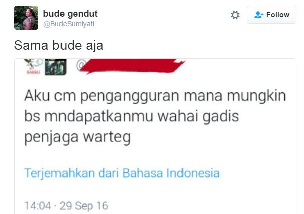 Budhe siap nampung daripada sama tuh gadis warteg Kwikku, Budhe siap nampung daripada sama tuh gadis warteg