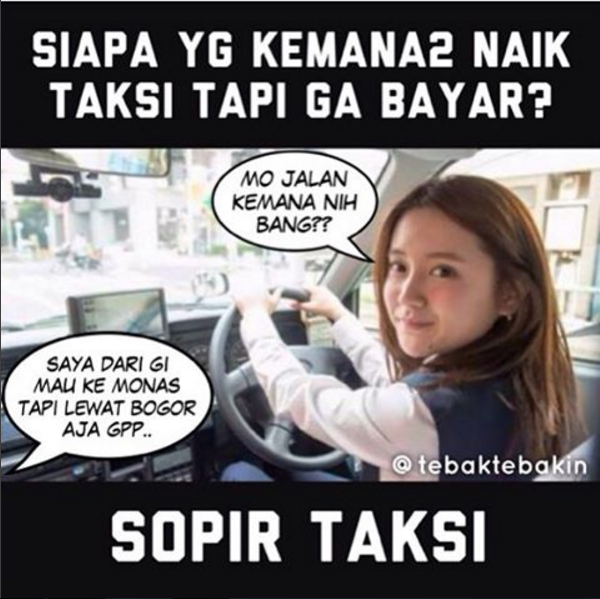 Kalau kamu naik taksi pasti kamu bayar kan Tapi ada lho orang yang nggak pernah bayar taksi kemanapun dia mau pergi Enak banget ya Ini orangnya Kwikku, Kalau kamu naik taksi pasti kamu bayar kan Tapi ada lho orang yang nggak pernah bayar taksi kemanapun dia mau pergi Enak banget ya Ini orangnya