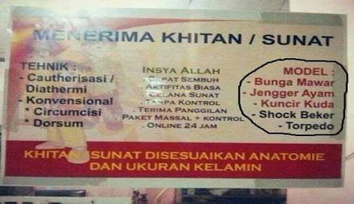 Menerima KhitanSunat dengan berbagai model Kebayang gak Kwikku, Menerima KhitanSunat dengan berbagai model Kebayang gak