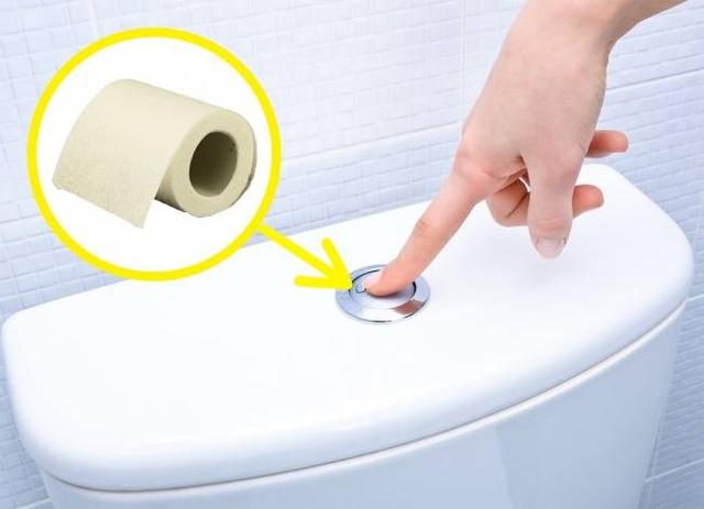 Gunakan tisu untuk menekan tombol flush Kwikku, Gunakan tisu untuk menekan tombol flush