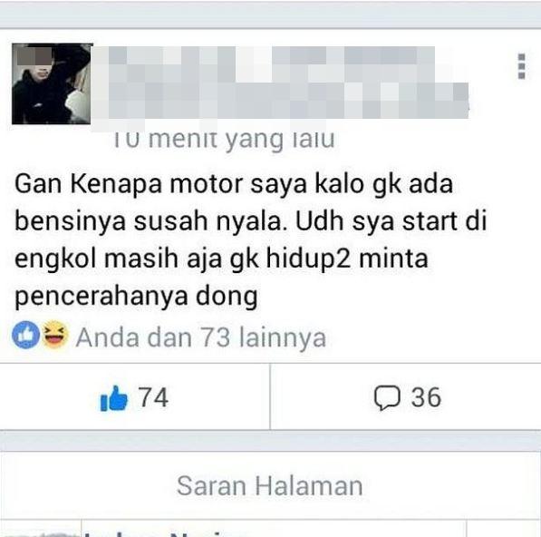 Kan gak ada bensinnya Brollll Mana ada motor tak berbensin bisa nyala Kwikku, Kan gak ada bensinnya Brollll Mana ada motor tak berbensin bisa nyala