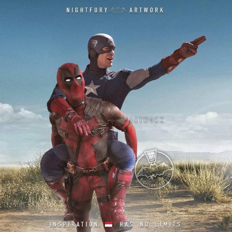 Si Captain sama Si Deadpool lagi gendong genongan tuh Si Deadpool maumaunya aja di suruhsuruh sama Captain Amerika Apakah ini menandakan kalo Deadpool hanya akan menjadi babu di film aksi berikutnya wkwkwk Kidding Kwikku, Si Captain sama Si Deadpool lagi gendong genongan tuh Si Deadpool maumaunya aja di suruhsuruh sama Captain Amerika Apakah ini menandakan kalo Deadpool hanya akan menjadi babu di film aksi berikutnya wkwkwk Kidding