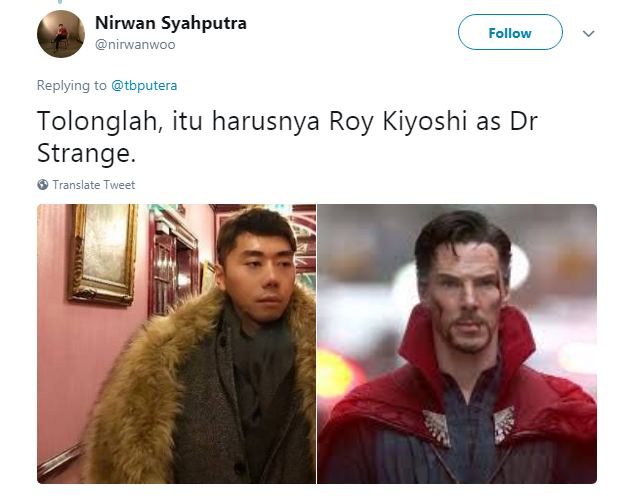 Ayo kita vote guys Siapa yang setuju kalau Doctor Strange di perankan oleh Roy Kiyoshi penulis angkat tangan Kwikku, Ayo kita vote guys Siapa yang setuju kalau Doctor Strange di perankan oleh Roy Kiyoshi penulis angkat tangan