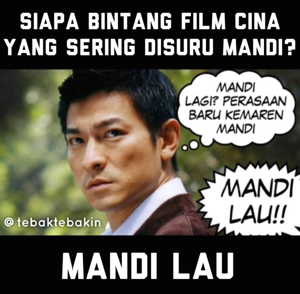 Kalo gak mandi pasti bakalan bau Coba tebak siapa bintang film asal cina yang sering di suruh mandi Kwikku, Kalo gak mandi pasti bakalan bau Coba tebak siapa bintang film asal cina yang sering di suruh mandi
