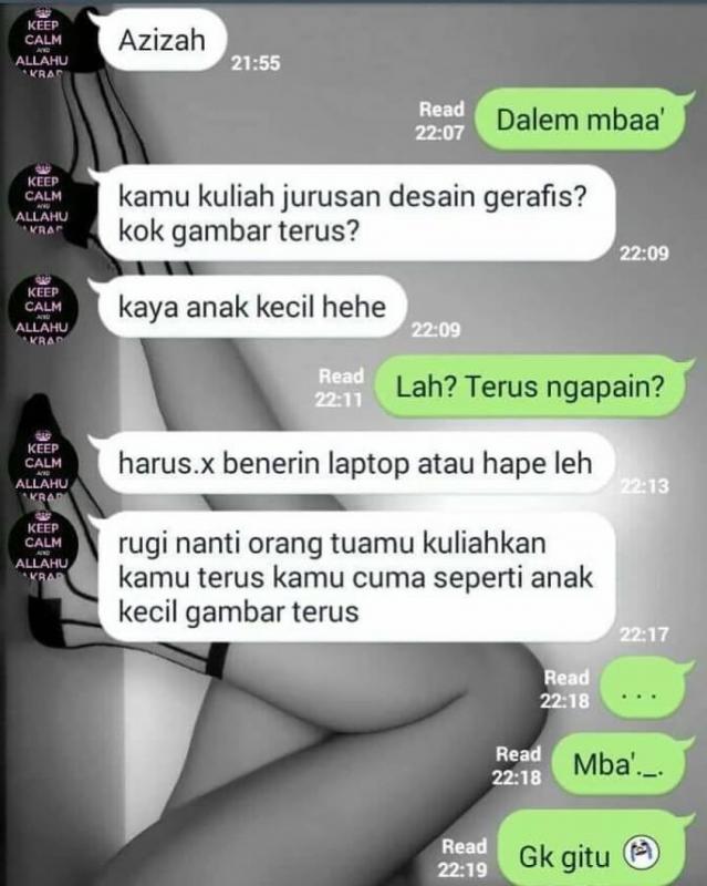 Sadis banget sih nyantai aja kali gak usah pake ngehina gitu Kwikku, Sadis banget sih nyantai aja kali gak usah pake ngehina gitu