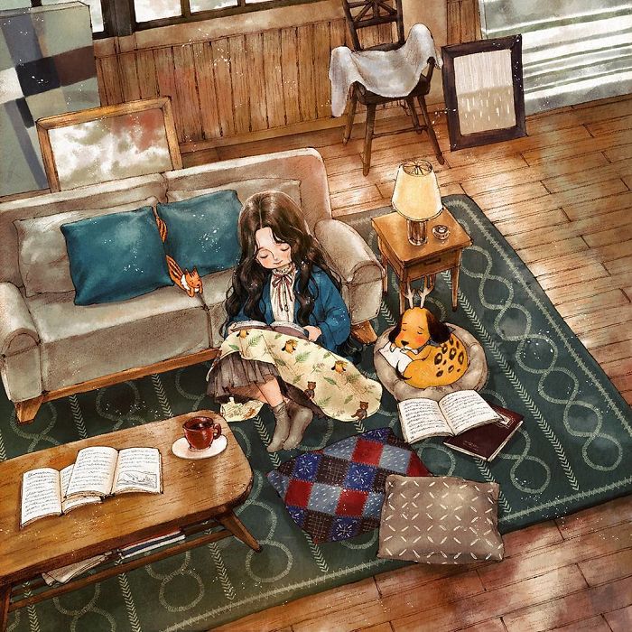Duduk di ruang tamu sambil baca novel juga bisa jadi salah satu alternatif Kwikku, Duduk di ruang tamu sambil baca novel juga bisa jadi salah satu alternatif