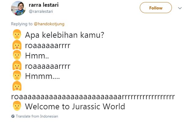 Kwikku, Emang ada lowongan kerja di Jurasic World ya Jadi apa emang