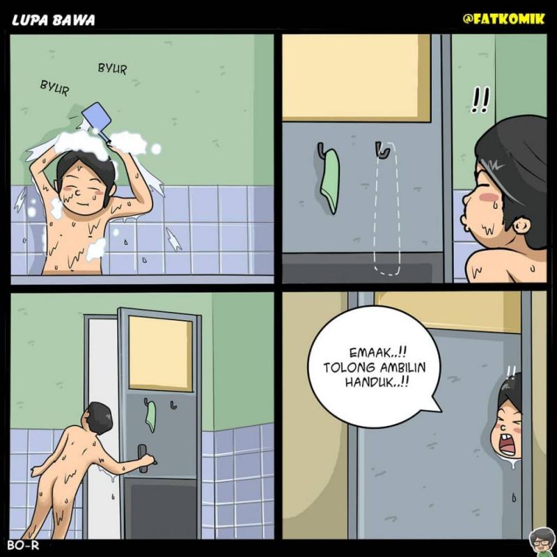 Buruburu pergi mandi pas udah basah kena sabun kalian baru ingat kalo lupa handuk Sobat kwikkers punya kenangan yang sama gak Kwikku, Buruburu pergi mandi pas udah basah kena sabun kalian baru ingat kalo lupa handuk Sobat kwikkers punya kenangan yang sama gak
