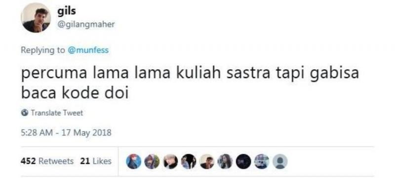 Mungkin semua mahasiswa sastra di tempat gils berasal bisa membaca kode dari doi ya Keren abis kalau gitu Kwikku, Mungkin semua mahasiswa sastra di tempat gils berasal bisa membaca kode dari doi ya Keren abis kalau gitu