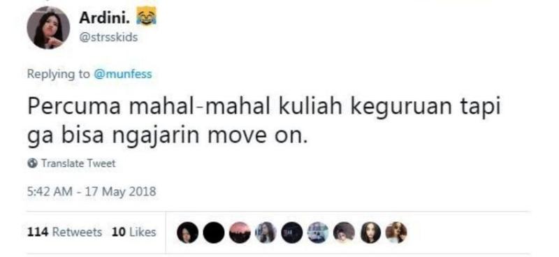 Tuh denger Percuma kuliah keguruan kalo gak bisa ngajarin move on Kwikku, Tuh denger Percuma kuliah keguruan kalo gak bisa ngajarin move on