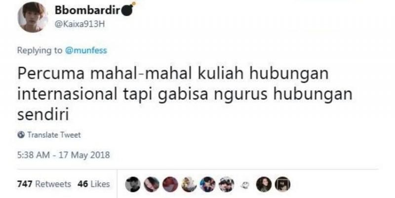 Buat apa ngurusin hubungan internasional kalo hubungan sama si doi aja berantakan Kwikku, Buat apa ngurusin hubungan internasional kalo hubungan sama si doi aja berantakan