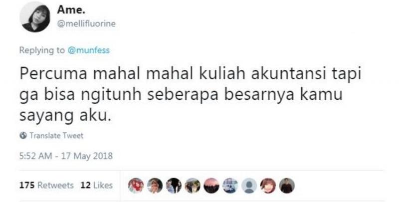 Jadi mahasiswa akutansi itu memang sangat sulit kamu ibarat harus mampu menghitung segala macam hal termasuk sayang Kwikku, Jadi mahasiswa akutansi itu memang sangat sulit kamu ibarat harus mampu menghitung segala macam hal termasuk sayang
