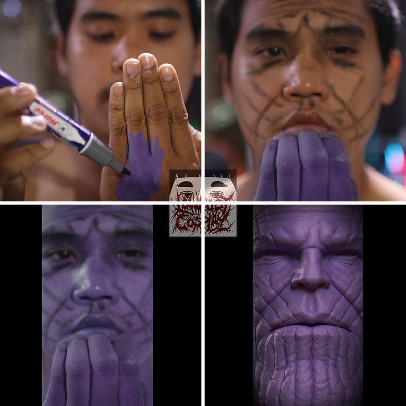 Ecekecek ingin bercosplay Thanos dengan bermodalkan hanya dengan sebuah spidol lihat apa yang terjadi pada hasilnya Kwikku, Ecekecek ingin bercosplay Thanos dengan bermodalkan hanya dengan sebuah spidol lihat apa yang terjadi pada hasilnya